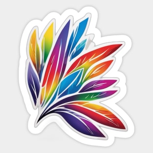 Vibrant Spectrum Feather Design No. 451 Sticker